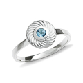 Ring Silber blauer Topas 3 mm fac