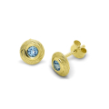 Ohrstecker Wave 585 Gold swiss blue Topas 3 mm fac