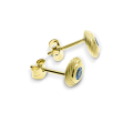 Ohrstecker Wave 585 Gold swiss blue Topas 3 mm fac