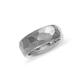 Partner Ring Silber Hammerschlag matt 7 mm breit