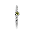 Ring Dots Silber 3mm mit Peridot 3 mm rund cab