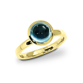 Ring Gold 585 Swiss blue Topas 8 mm cab