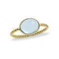 Ring 585 Gelbgold swiss blue Topas 10 x 8 cab