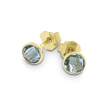 Ohrstecker Gold 585 Topas swiss blue 4 mm fac