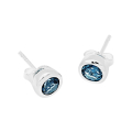 Ohrstecker Silber London blue Topas rund 5 mm fac