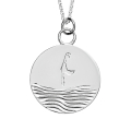 Anhänger Sylt Wellen 925 Silber rhodiniert rund 24 mm