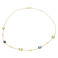 Collier Gelbgold 585 Peridot, Topas London blue