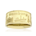 Ring Stadt Hamburg 585 Gelbgold 10 mm breit