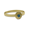 Ring Wave 585 Gelbgold blauer Topas 3 mm fac