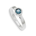 Ring Silber London blueTopas 5 mm rund fac