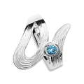 Ring Crease Schlaufe Silber 925 Swiss blue Topas 4 mm fac