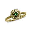 Ring Wave 585 Gelbgold Tsavorith 3 mm fac