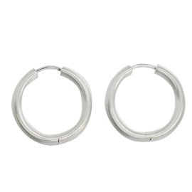 Creole 925 Silber matt mit Scharnier 20 mm rund