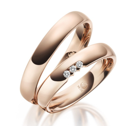 Trauring drei Diamanten je 0,02 ct H/SI