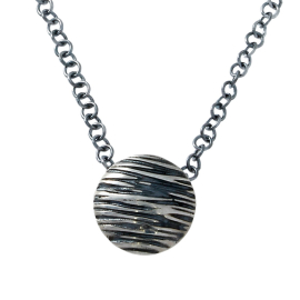 Anhänger Crease rund 12 mm si oxydiert