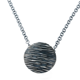 Anhänger Crease rund 19 mm si oxydiert