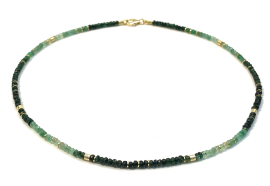 Kette Smaragd Farbverlauf silber/vergoldet