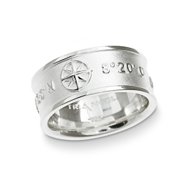 Ring Insel Sylt Koordinaten Silber hell