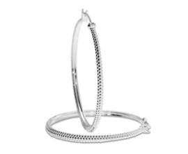 Dots Creole Silber-hell rund 36 mm