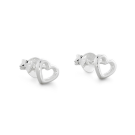 Ohrstecker Herz Silber hell