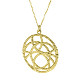 Anhänger Dots Silber Goldplattiert Mandala 30 mm