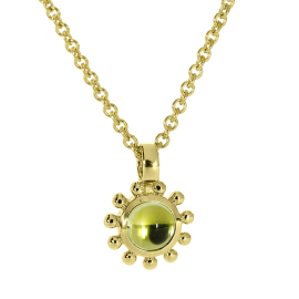 Anhänger 585 Gelbgold peridot 4 mm cab.