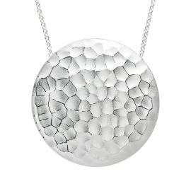 Anhänger Silber Hammerschlag rund 36 mm