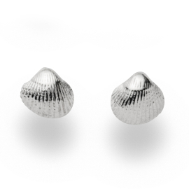 Ohrstecker Muschel 2.0 rhodiniert 9 mm