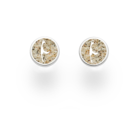 Ohrstecker Silber Sandstrand Sylt 10 mm rund