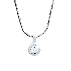 Anhänger Silber weißer Topas 5 mm rund fac