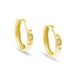 Creole 585 Gelbgold mit Scharnier, Diamant 0,015 ct TwSi