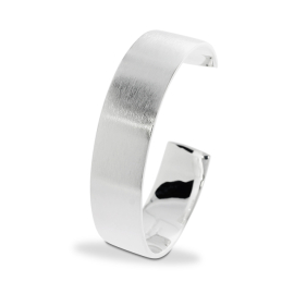 Armreif 15 mm breit Silber matt