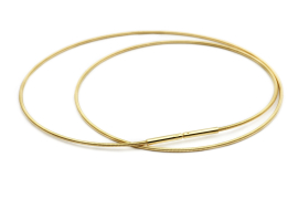 Drahtcollier 1,1 mm Gold 585  Clickverschluss 45 cm