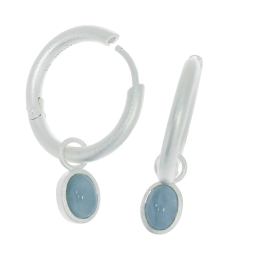 Ohrring Silber Aquamarin 5 x7  mm  oval cab