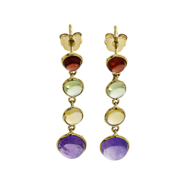 Ohrhänger 585 Gelbgold Edelsteinmix