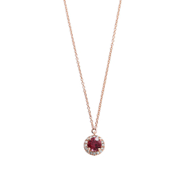 Anhänger Rotgold 585 Rhodolit, Diamant 0,04ct