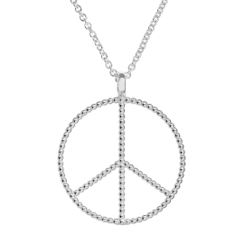 Anhänger Peace 27 mm Dots Silber-hell