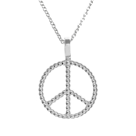 Anhänger Peace 15 mm Dots Silber-hell