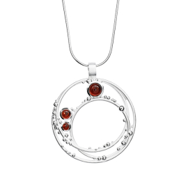 Anhänger Silber Dots Granat 3,4, 6  mm cab