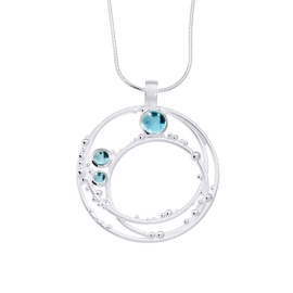 Anhänger Silber Dots swiss blue Topas 3,4, 6  mm cab