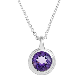 Anhänger Silber Crease Blossom Amethyst 8 mm rund fac