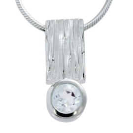 Anhänger Crease Silber weißer Topas 5 mm fac