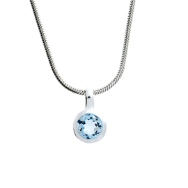 Anhänger Silber blauer Topas 5 mm rund fac