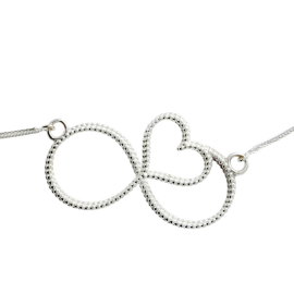 Dots Infinity mit Herz 27 mm Silber