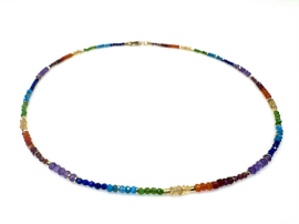Collier Edelsteinwürfel 7 chakra