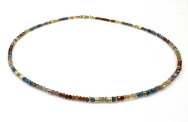 Collier Zitrin,Kyanit, Mondstein