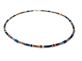 Collier Kyanit, Saphir,Hessonit