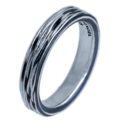Ring Crease Silber oxydiert, 4 mm 