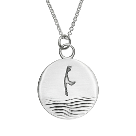 Anhänger Sylt Wellen 925 Silber rhodiniert rund 24 mm