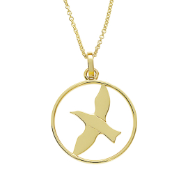 Anhänger Sylt Möwe Silber gold-plattiert rund 20 mm